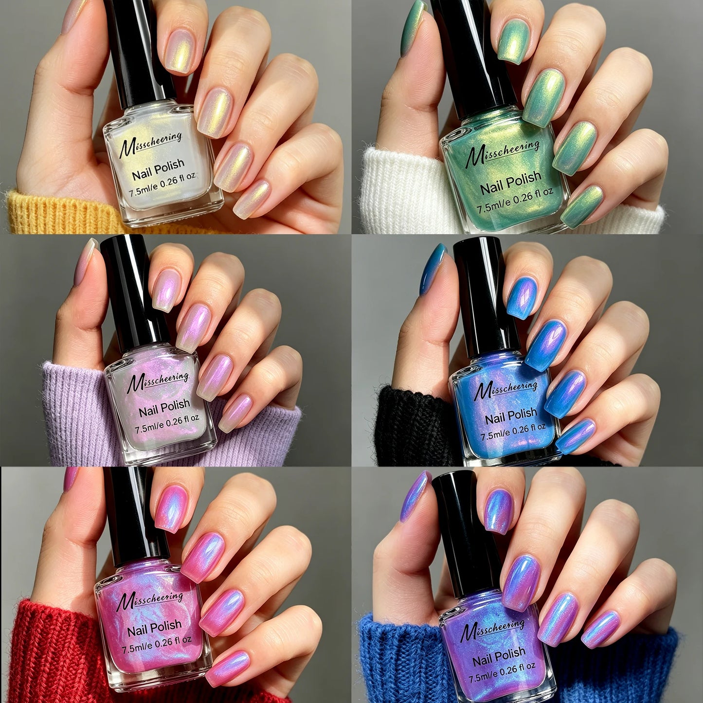 Misscheering 7.5ml Pearlescent Water-Based Nail Polish