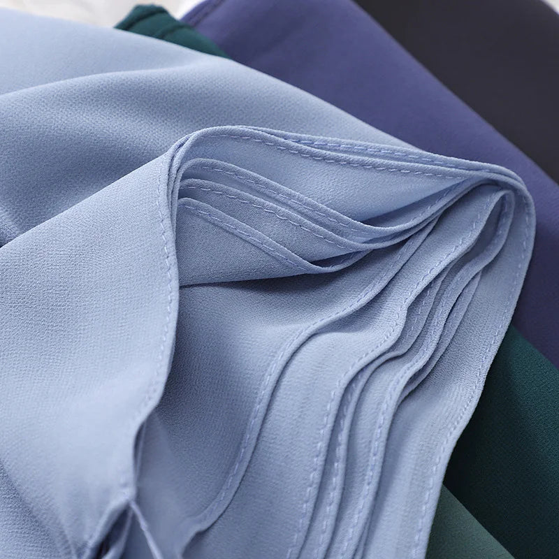 High Quality Muslim Chiffon Hijabs Scarf Women Solid Color Head Wraps Women Hijabs Scarves Foulard Femme Muslim Veil