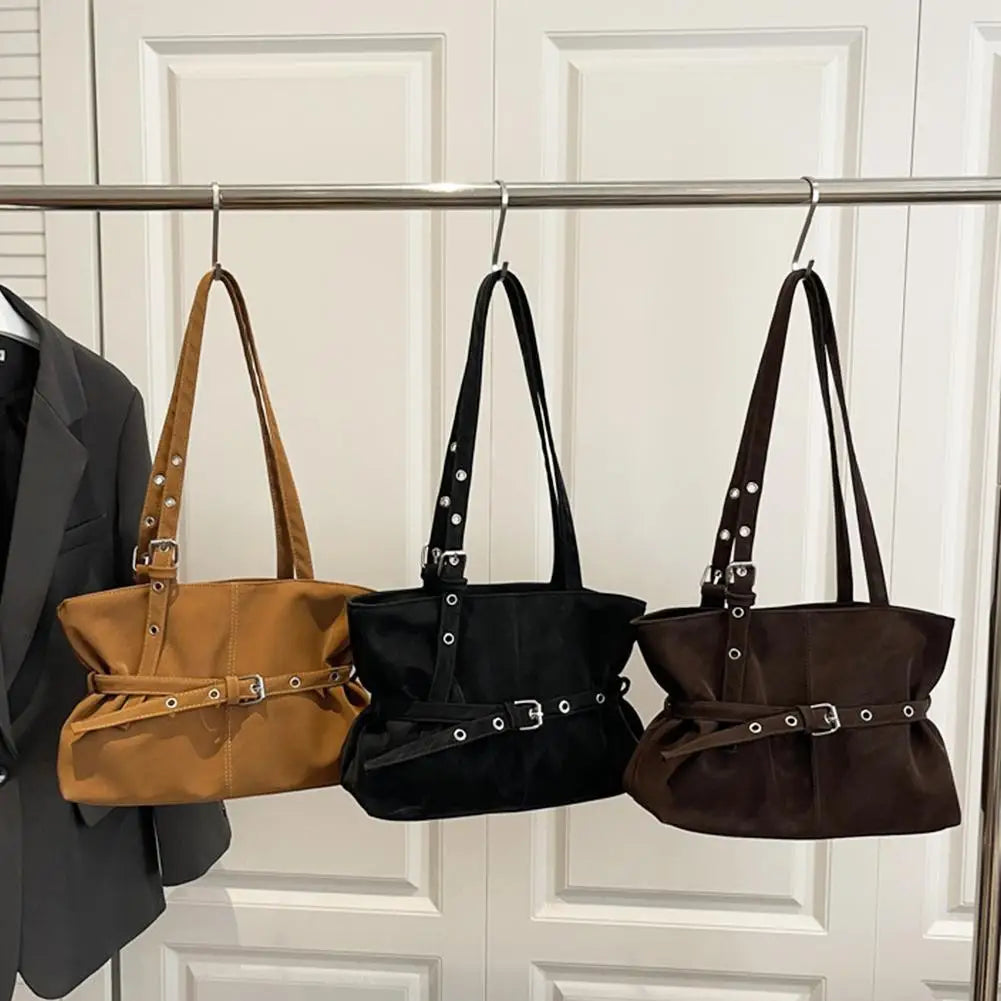 Winter Retro Minimalist Suede Tote Shoulder Bag