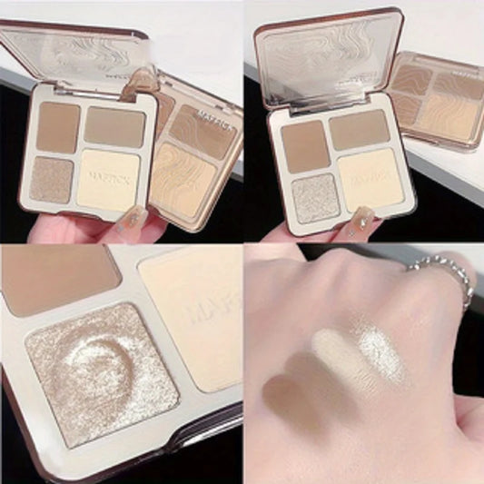 Natural 3D Face Pressed Powder Palette Matte Bronze Contour Shadow Palette