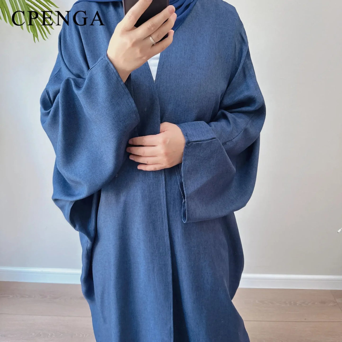 Eid Ramadan Open Abaya for Women Plain Dubai Causal Cotton Linen Modest Abayas Kimono Turkey Muslim Coat Islamic Clothing Robe