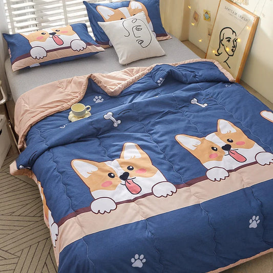 YanYangTian Summer Blanket Ice Silk Cooling Quilt Breathable Lightweight Skin-Friendly Minimalist Style Machine Washable Bedding