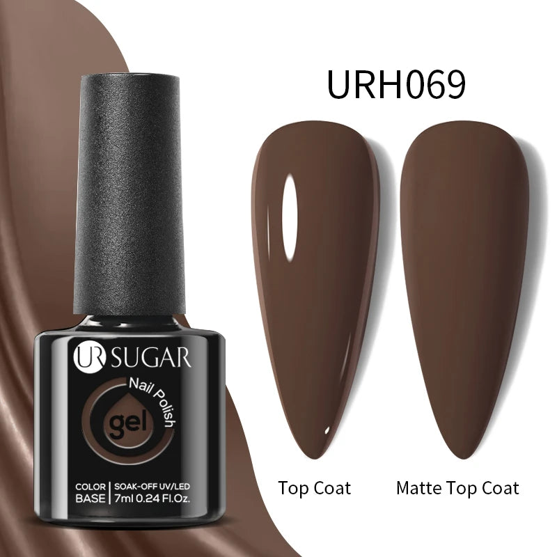 UR SUGAR 7ml Black Red Wine Glitter Gel Nail Polish Shinning Sequin Semi-permanent Varnish UV LED Gel Nail Art Manicure