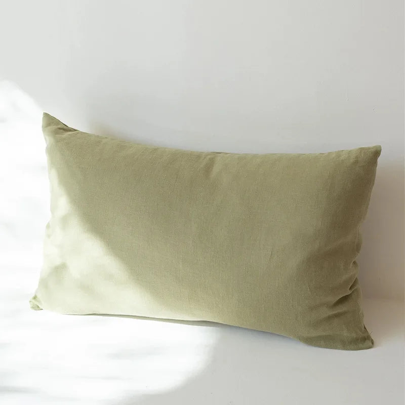 100% Linen Pillowcases, No Insert, Washed Flax Pillow Cases with Envelope Closure, Luxurious Breathable Comfy Pillow Shams