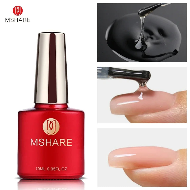 MSHARE Milk Milky White Base Gel Polish Camouflage Color Rubber Base Nail base coat 10ml