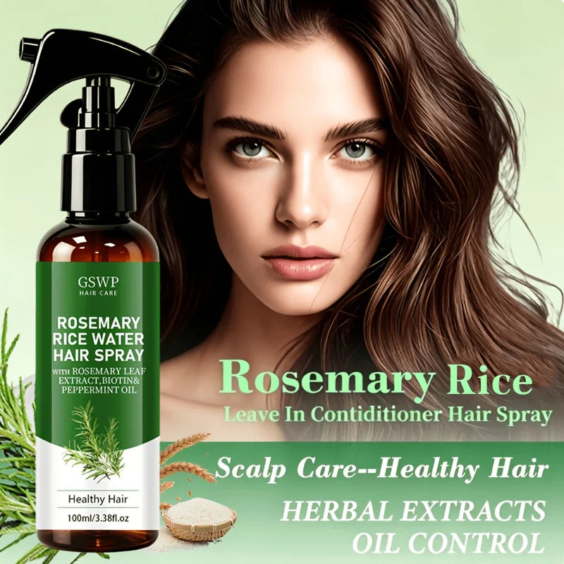GSWP Upgraded Rosemary Rice Water Hair Care Spray. Smooths, Tames Frizz and Strengthens Hair. 100ml/200ml