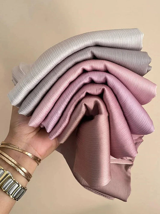 Premium Silk-Feel Crinkle Satin Everyday Hijab Scarf