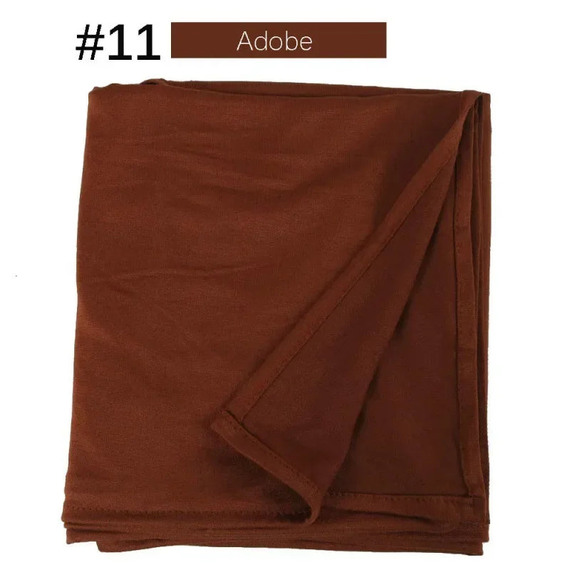 58 Color Muslim Woman Model Hijabs Sweat Long Scarf Malay Mercerized Cotton Turban Warm Shawl Women Turban for Ladies 170*60cm