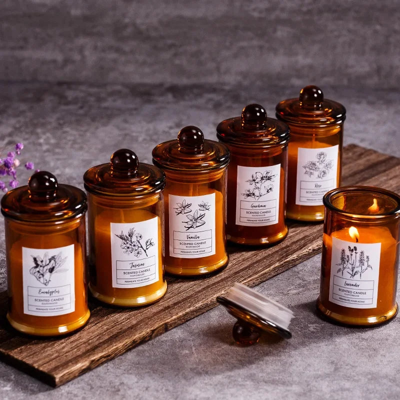 Vintage Glass Jar Soy Wax Scented Aromatherapy Candle