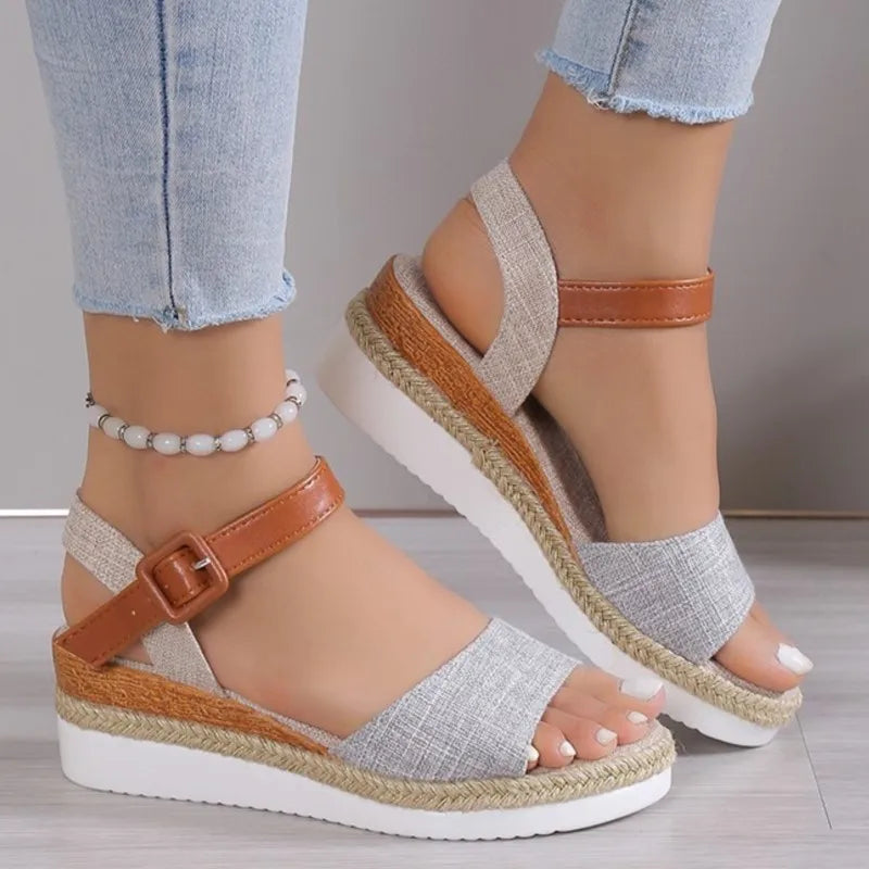 Summer Sandals Women Shoes Outdoor Sandals Woman Non-Slip Ladies Shoes Wedge Sandals Ladies Retro Female Women Sandal Footwear