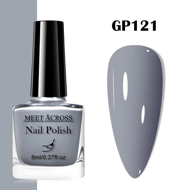 MEET ACROSS 8ml Wine Red Color Water-Based Peel Off Nail Polish Glass Bottle Christmas Nail Art Polish DIY Design No Need Lamp