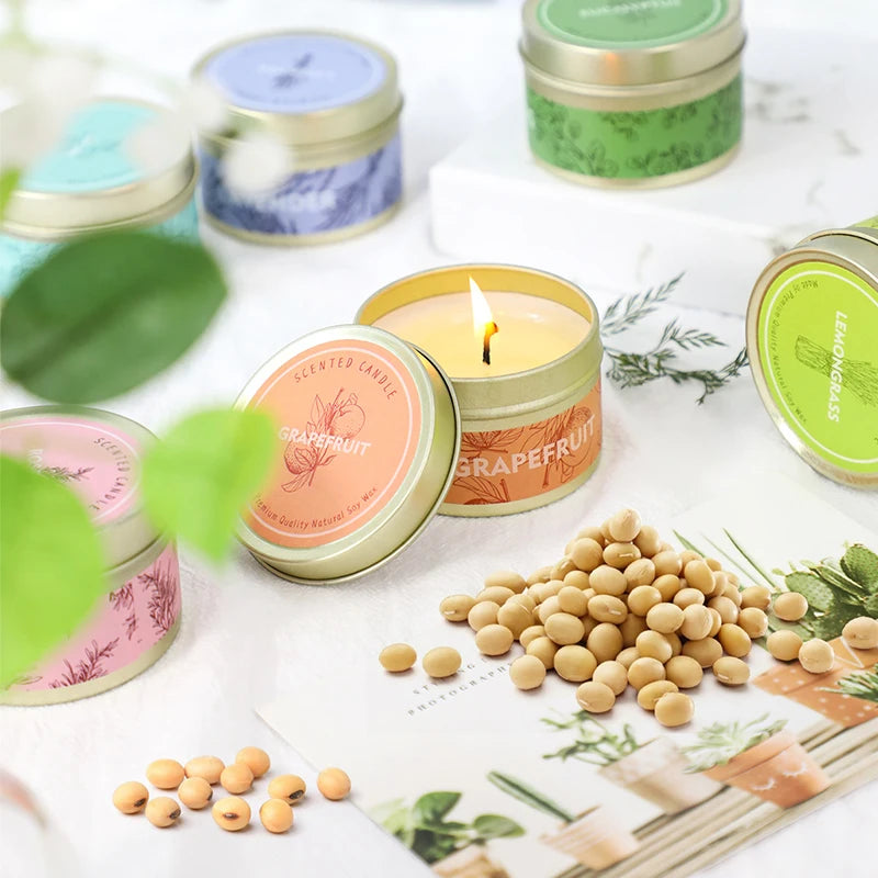 Travel Tin Natural Soy Wax Aromatherapy Scented Candle