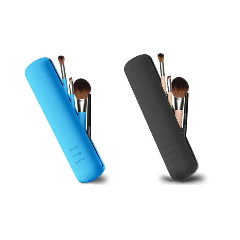 Silicone Brow Pencil Case Makeup Brush Eyeshadow Brush Storage Set Dust-Proof Simple Portable Travel Bag Specific