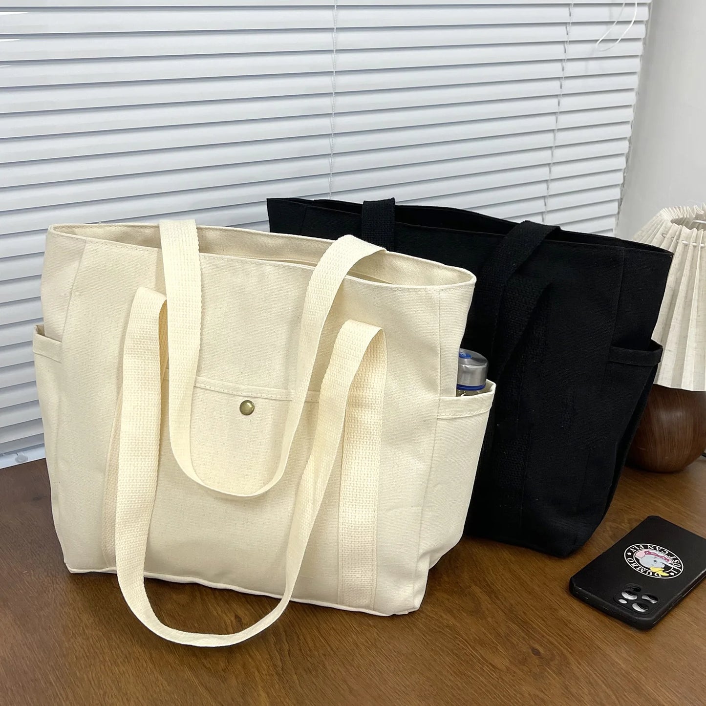 Women Large Capacity Canvas Tote Bags for Work Commuting Shopping Carrying Bag College Student Outfit Book Shoulder Bags
