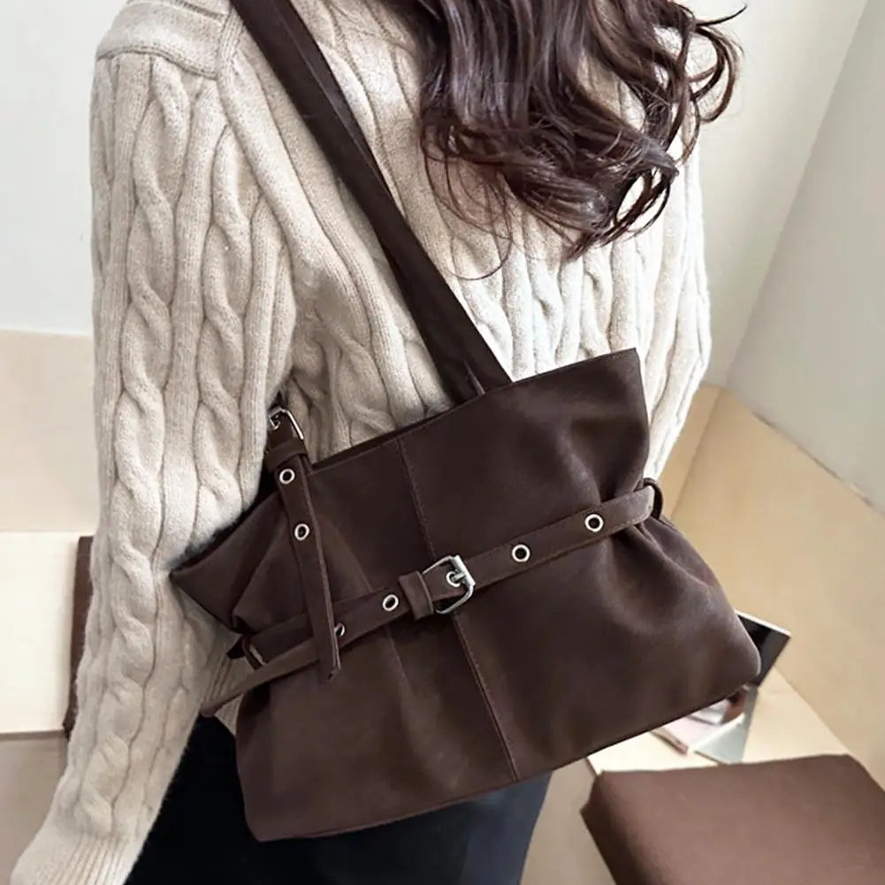 Winter Retro Minimalist Suede Tote Shoulder Bag