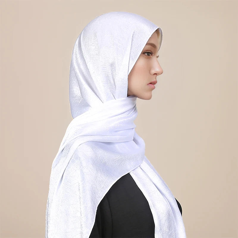 Hot Premium Satin Crinkle Hijab Silk Scarf Chiffon Shawl Plain Muslim Women Hijabs Islam Women Turban Pleated Scarf Ramadan