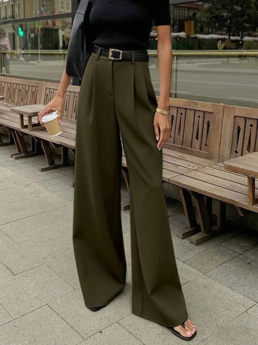 Women's Pants Formal Office Wear Women White Loose High Waist Baggy Suit Wide Leg Trousers 2026 Autumn Casual Fashion Clothes