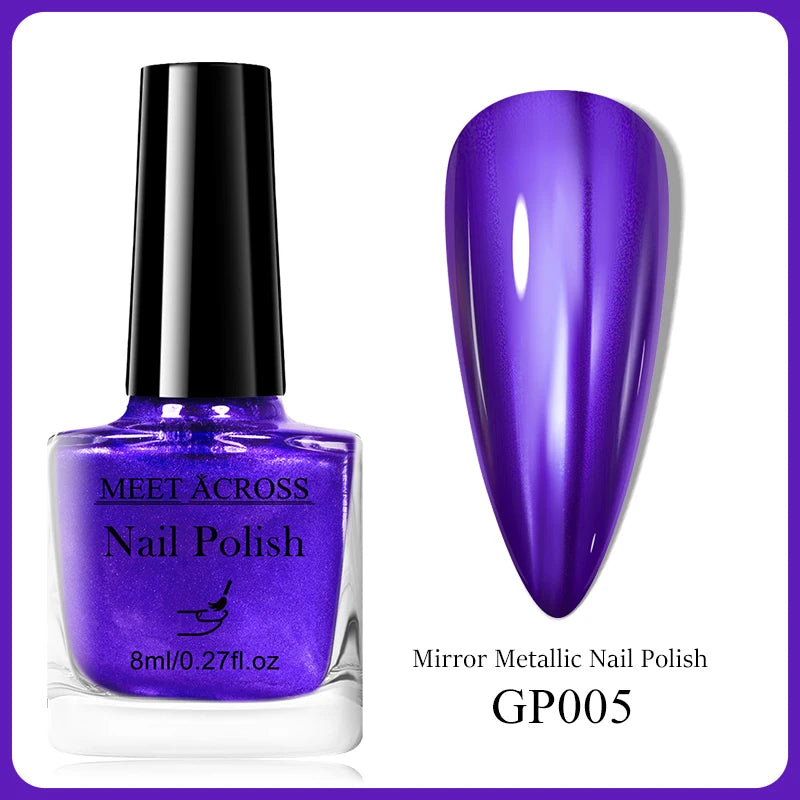 MEET ACROSS 8ml Wine Red Color Water-Based Peel Off Nail Polish Glass Bottle Christmas Nail Art Polish DIY Design No Need Lamp