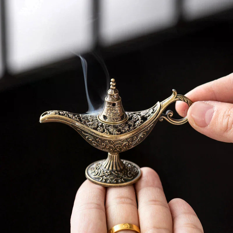 Antique Arabic Style Metal Incense Burner & Candle Holder