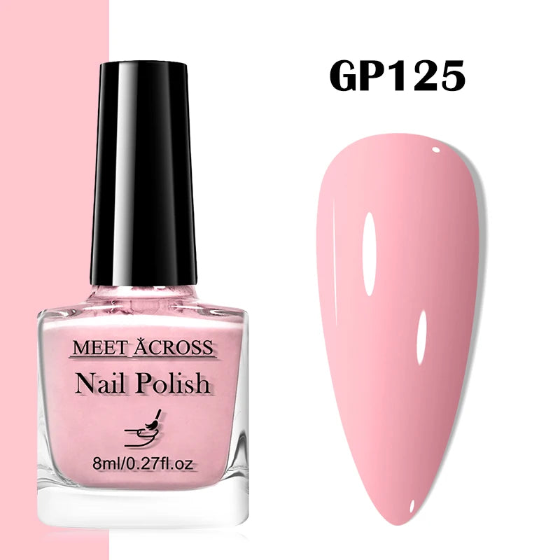 MEET ACROSS 8ml Wine Red Color Water-Based Peel Off Nail Polish Glass Bottle Christmas Nail Art Polish DIY Design No Need Lamp