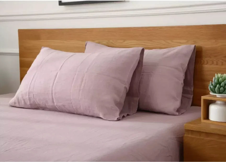 100% Linen Pillowcases, No Insert, Washed Flax Pillow Cases with Envelope Closure, Luxurious Breathable Comfy Pillow Shams