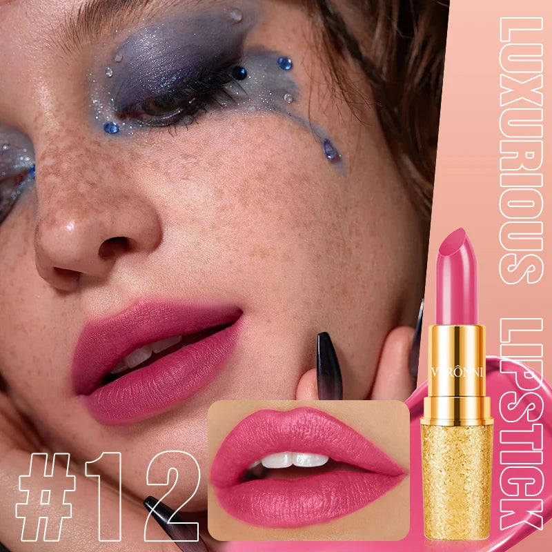 Matte Lipstick Long Lasting Waterproof Lip Stick Smudge-free Classic Highly Pigmented Velvet Finish Lip Tint Makeup