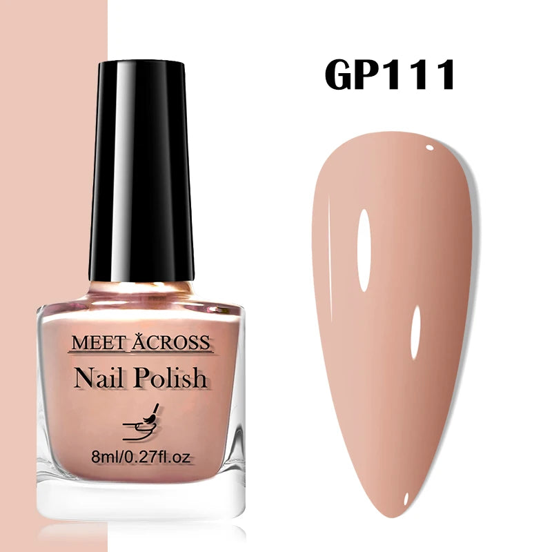 MEET ACROSS 8ml Wine Red Color Water-Based Peel Off Nail Polish Glass Bottle Christmas Nail Art Polish DIY Design No Need Lamp