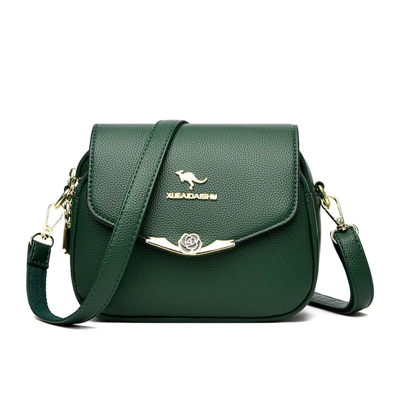 Elegant Soft Leather Shoulder Bags for Women Designer Fashion Crossbody Bags Ladies Purses and Handbags Sac Small Messenger Bag