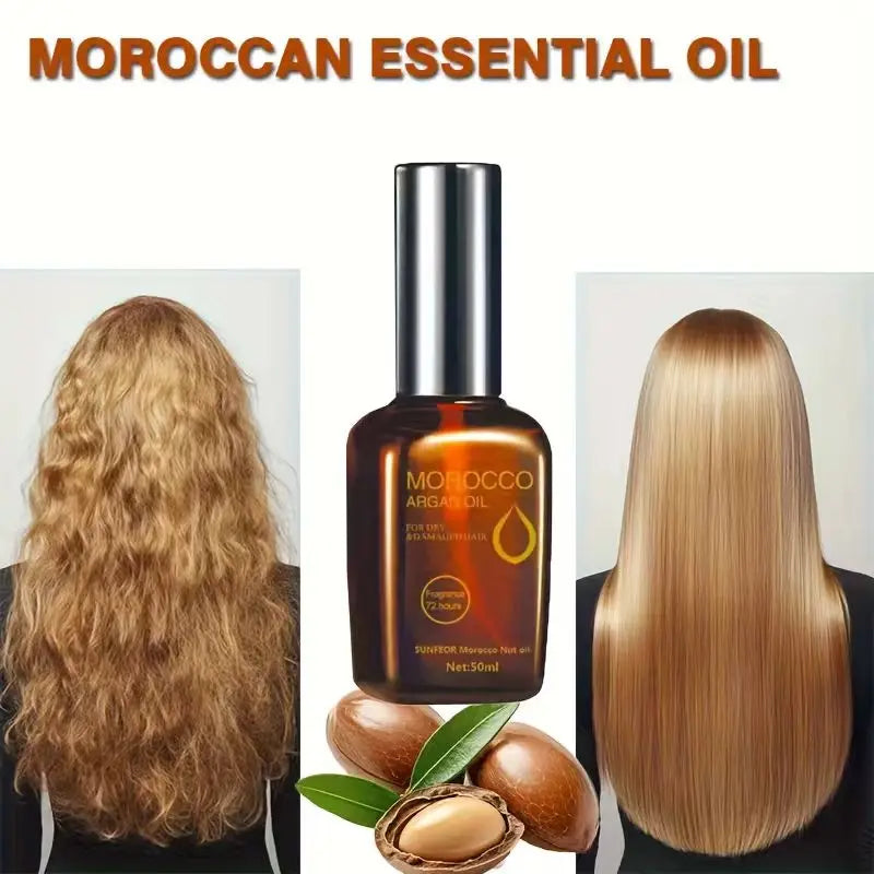 Morocco nut hair care essential oil, multi-effect use, moisturize, smooth and shine hair, improve curls, perm, knots, dryness