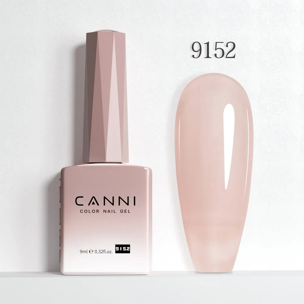 Canni Nail Gel Polish Jelly Nude Color HEMA FREE 9ml Transparent Semi Permanent Natural Nude Collection French Nail Gel Lacquer