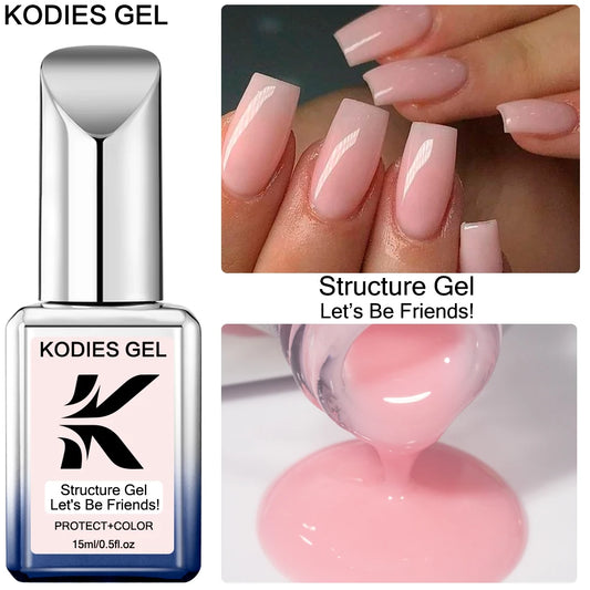 KODIES GEL Nude Pink Rubber Base Gel Nail Polish 15ML Structure Semi Permanent UV Base Camouflage Gel Varnish Manicure Nails Art