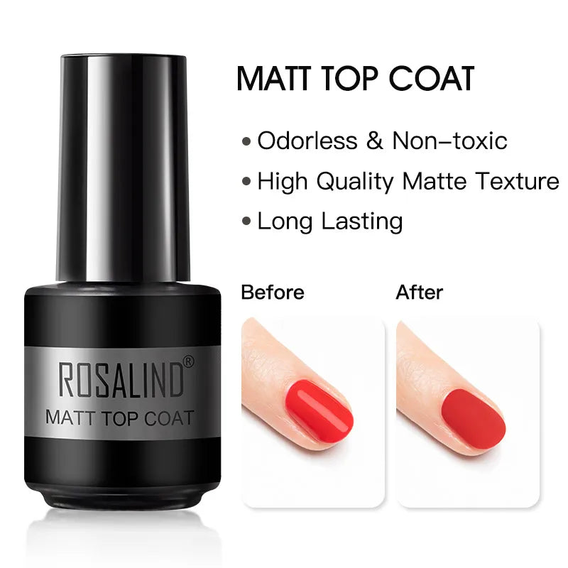 ROSALIND Nail Gel Polish Semipermanent UV Led Esmalte For Nail Art Varnish Hybrid Top Coat Regular Polish Gel Nail Accessories