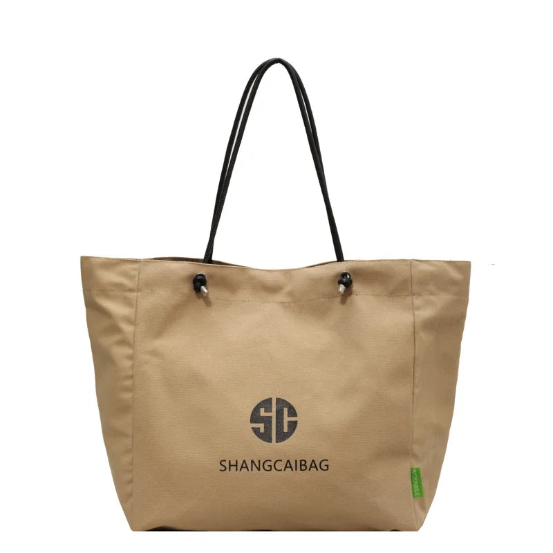 Quality Canvas Tote Bags For Women Letter Graphic Large Capacity Shopper Totes Two-size Shoulder Bag 2023 Simple Fashion Handbag