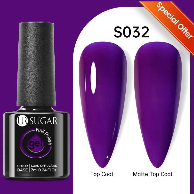 UR SUGAR 7ml Black Red Wine Glitter Gel Nail Polish Shinning Sequin Semi-permanent Varnish UV LED Gel Nail Art Manicure