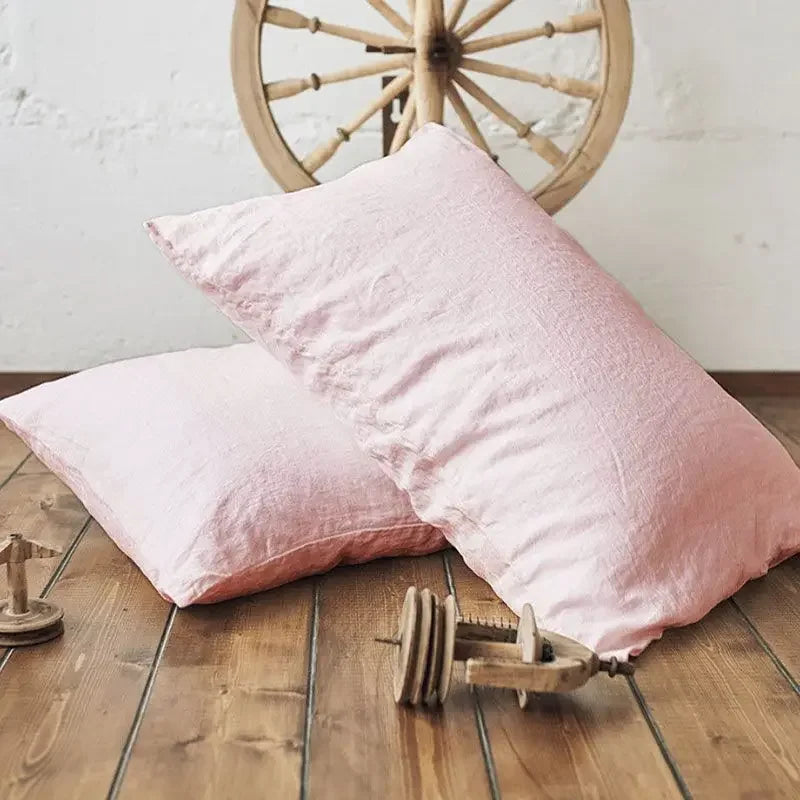 100% Linen Pillowcases, No Insert, Washed Flax Pillow Cases with Envelope Closure, Luxurious Breathable Comfy Pillow Shams