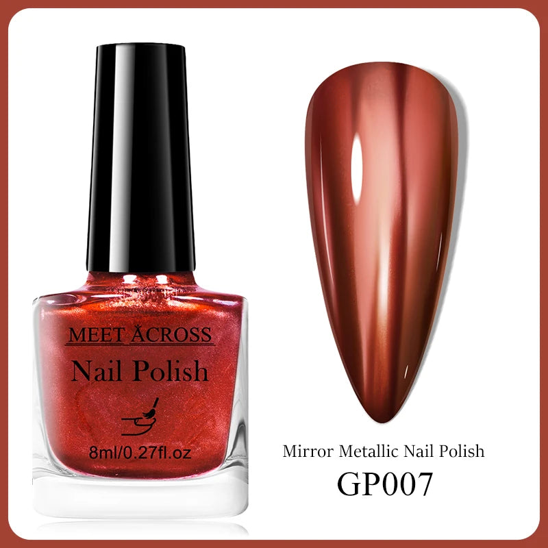 MEET ACROSS 8ml Wine Red Color Water-Based Peel Off Nail Polish Glass Bottle Christmas Nail Art Polish DIY Design No Need Lamp
