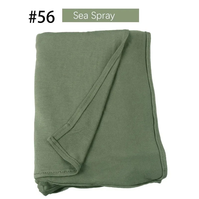 58 Color Muslim Woman Model Hijabs Sweat Long Scarf Malay Mercerized Cotton Turban Warm Shawl Women Turban for Ladies 170*60cm