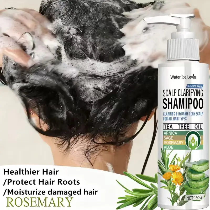 Water Ice Levin Sulfate-Free Scalp Clarifying Shampoo with Tea Tree Oil & Aloe – Hydrates Dry Scalp, Shines for All Hair Types