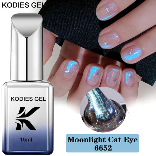 KODIES GEL Moonlight Cat Eye Gel Nail Polish Aurora Blue Strong Magnetic Nail Gel Varnish Semi Permanent UV Glimmer Manicure Art