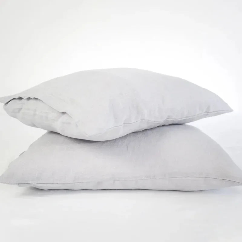 100% Linen Pillowcases, No Insert, Washed Flax Pillow Cases with Envelope Closure, Luxurious Breathable Comfy Pillow Shams