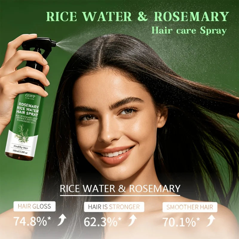 GSWP Upgraded Rosemary Rice Water Hair Care Spray. Smooths, Tames Frizz and Strengthens Hair. 100ml/200ml