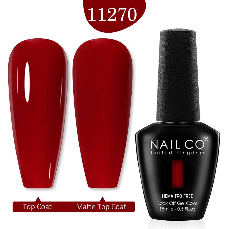 NAILCO Red Colors Series 15ML Nail Gel Polish Nail Supplies Semi Permanent For Nail Art Manicure Soak Off LED UV Hybrid Varnish