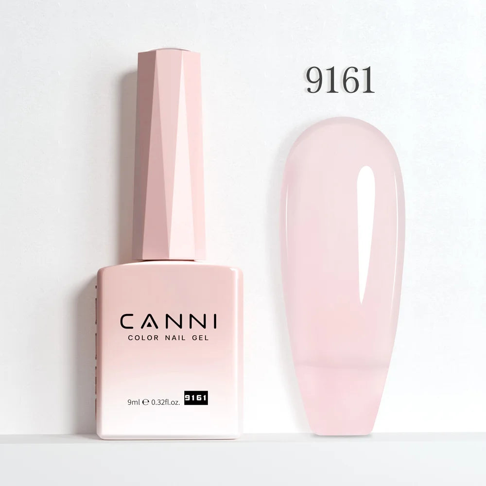 Canni Nail Gel Polish Jelly Nude Color HEMA FREE 9ml Transparent Semi Permanent Natural Nude Collection French Nail Gel Lacquer