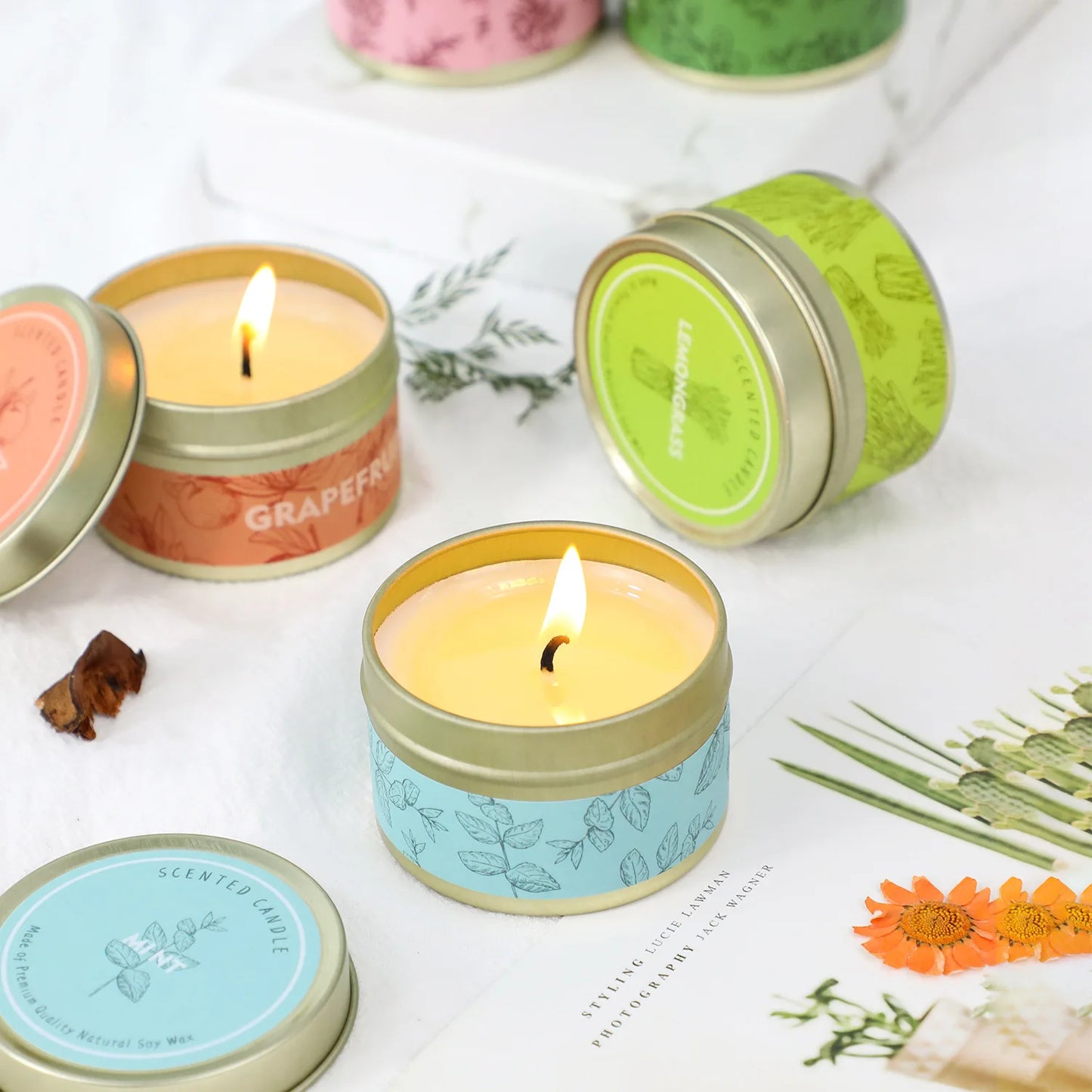 Travel Tin Natural Soy Wax Aromatherapy Scented Candle