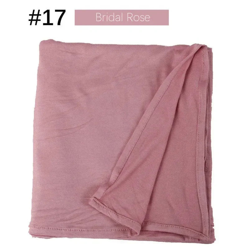 58 Color Muslim Woman Model Hijabs Sweat Long Scarf Malay Mercerized Cotton Turban Warm Shawl Women Turban for Ladies 170*60cm