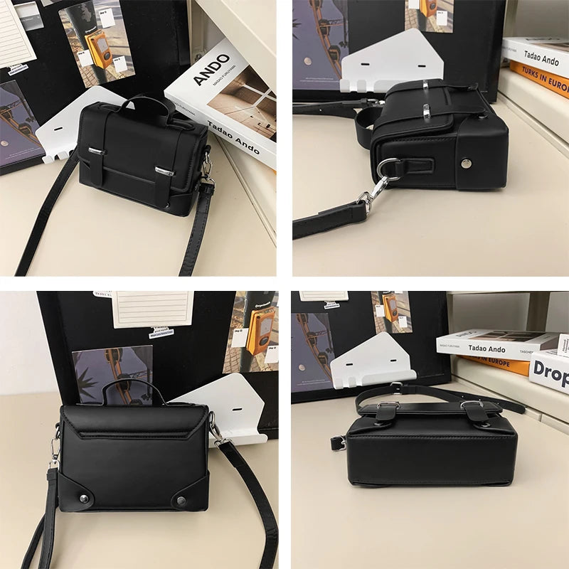 Minimalist Unisex Shoulder Bag Fashionable PU Leather Crossbody Bags Small Flip Style Messenger Bags for Women Designer Handbag