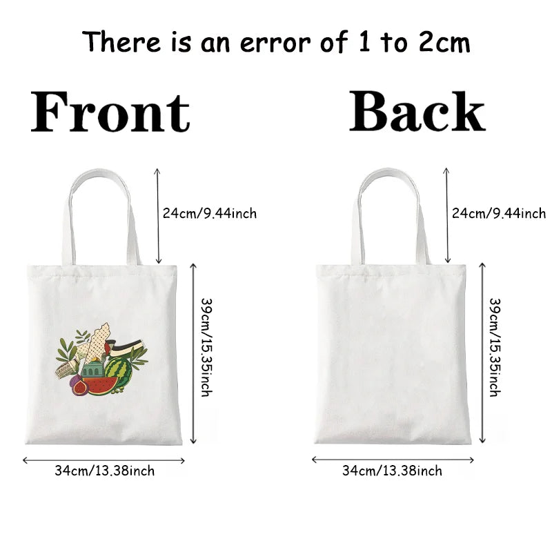 Arabic Calligraphy Olive Map Canvas Shopping Bag Adorable Bags for Outdoor Parties Travel Shoulder Girl Large Capacity Tote Bags