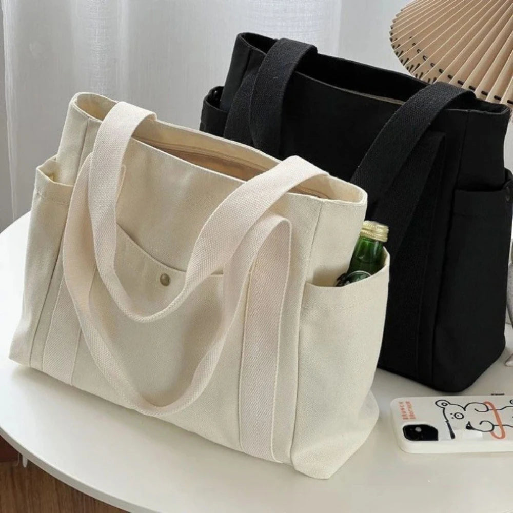 Women Large Capacity Canvas Tote Bags for Work Commuting Shopping Carrying Bag College Student Outfit Book Shoulder Bags