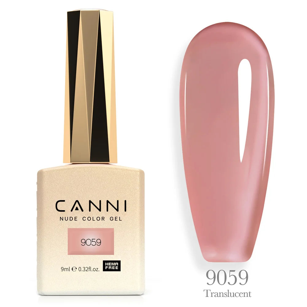 Canni Nail Gel Polish Jelly Nude Color HEMA FREE 9ml Transparent Semi Permanent Natural Nude Collection French Nail Gel Lacquer
