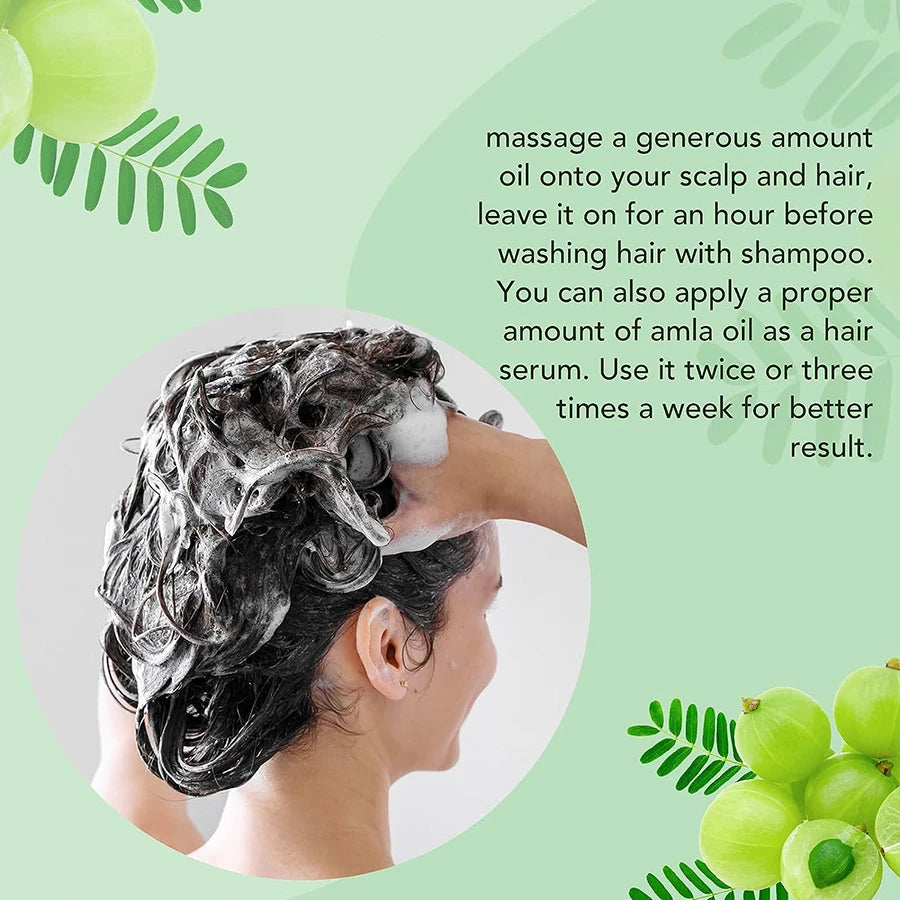 GZE Amla Hair Oil For Healthy Hair Shine and Moisturized Scalp, Indian Hair Oil for Men and Women, Bio Oil for Hair